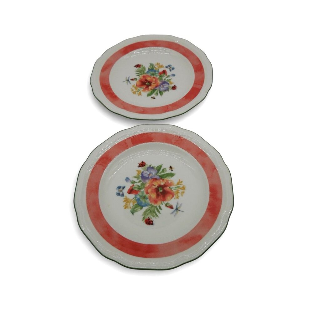 Mikasa Antique Garden Dessert or Salad Plates Set Of 2 Floral